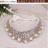 Fashion Wild Retro Beaded Sequins Rhinestones Pearl Lace Collar False Necklace DIY Clothes Shirt Sweater Decoration