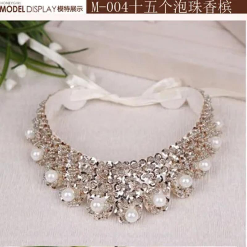 Fashion Wild Retro Beaded Sequins Rhinestones Pearl Lace Collar False Necklace DIY Clothes Shirt Sweater Decoration