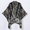 New Simple Geometric Split Jacquard Thickened Shawl Cape Autumn and Winter Warm Scarf Shawl