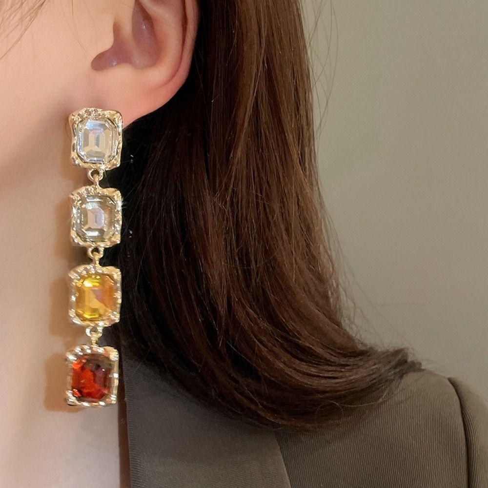 Multifunction Square Crystal Jewelry Headchain Sparkling Necklace  Birthday Gift