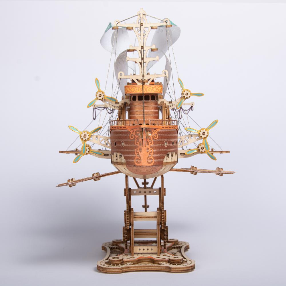 DIY 3D Holzpuzzle Fantastisches Raumschiff Beliebtes Montagemodell Ein Geburtstagsgeschenk für einen Jungen Steampunk Computerraum Dekoration Spielzeug