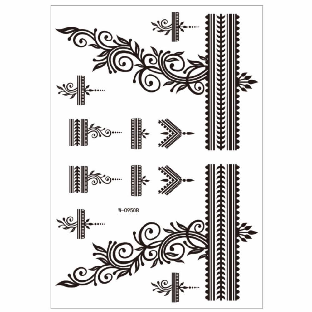 Lace Fake Tattoo Henna Tattoo Stickers Black Mehndi Stickers Body Art Sticker Finger Hand