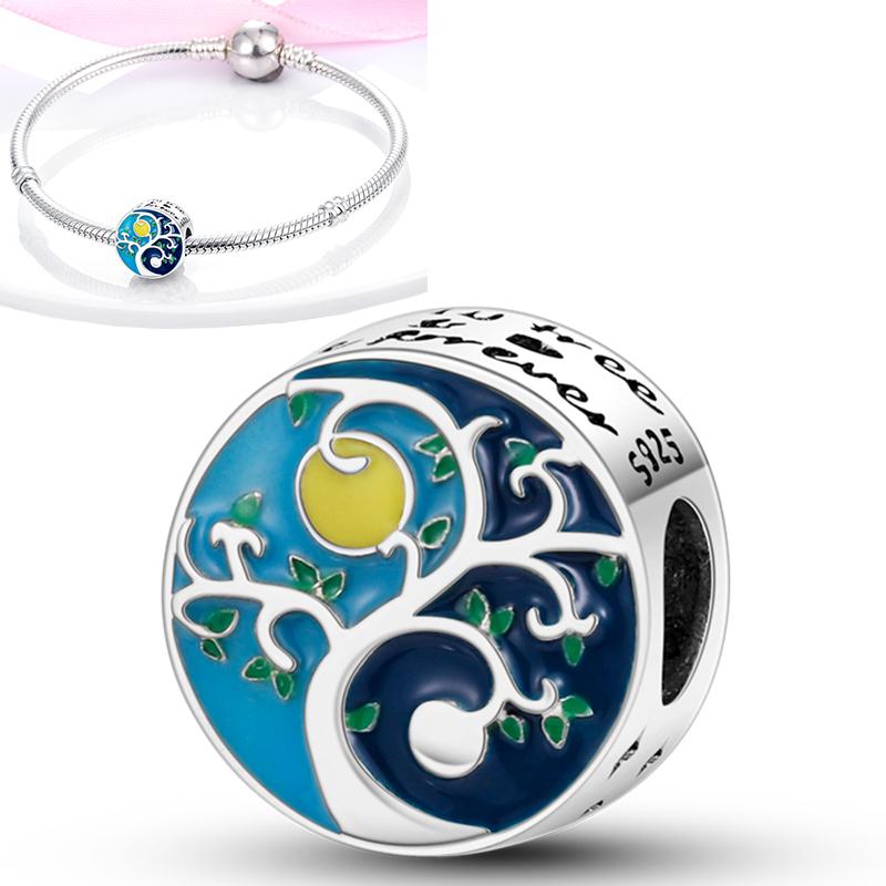 Neuer 925er Silber Kaktus Kleeblatt Anhänger Frühlingsgrüne Serie Perlenanhänger Für Original Perlenarmband DIY Schmuck