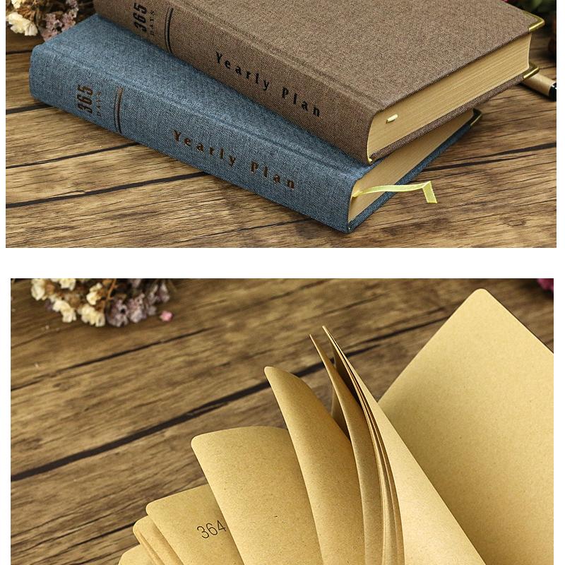 A5 Minimalist Vintage Kraft Paper Planner 365-Day Thick Blank Notebook for Journaling Love Diary