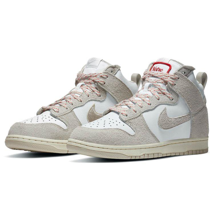 Notre X Nike Dunk High Light Orewood Brown Unisex Sneakers White Red CW3092-100