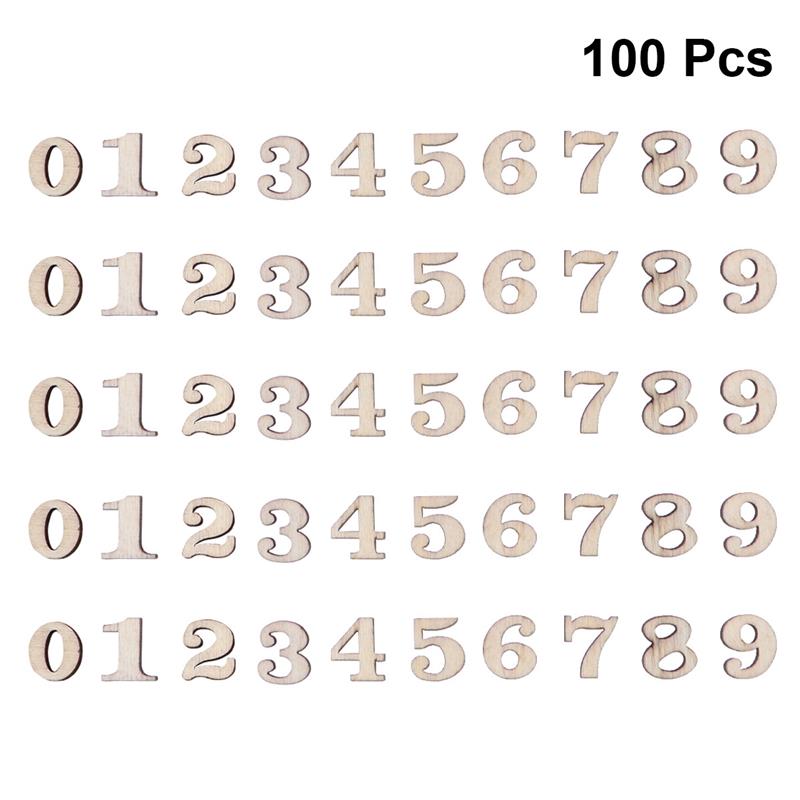 

100pcs Premium Natural Wood Slices Christmas Series Unfinished Wooden Number Slices Durable Craft Material For naments