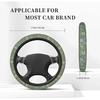 Sage Green Hippie Flower Auto Car Steering Wheel Cover Universal 15 Inch Neoprene Interior Decor Protection Accessories