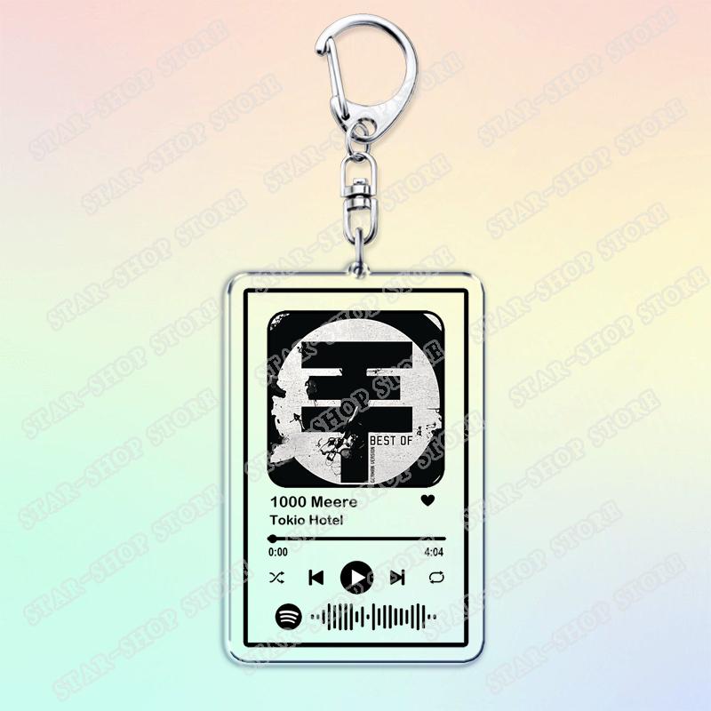 Tokio Hotel Music Keychains for Women Accessories Bag Automatic Schrei Tom Bill Kaulitz Album Songs Keying Jewelry Fans Gifts