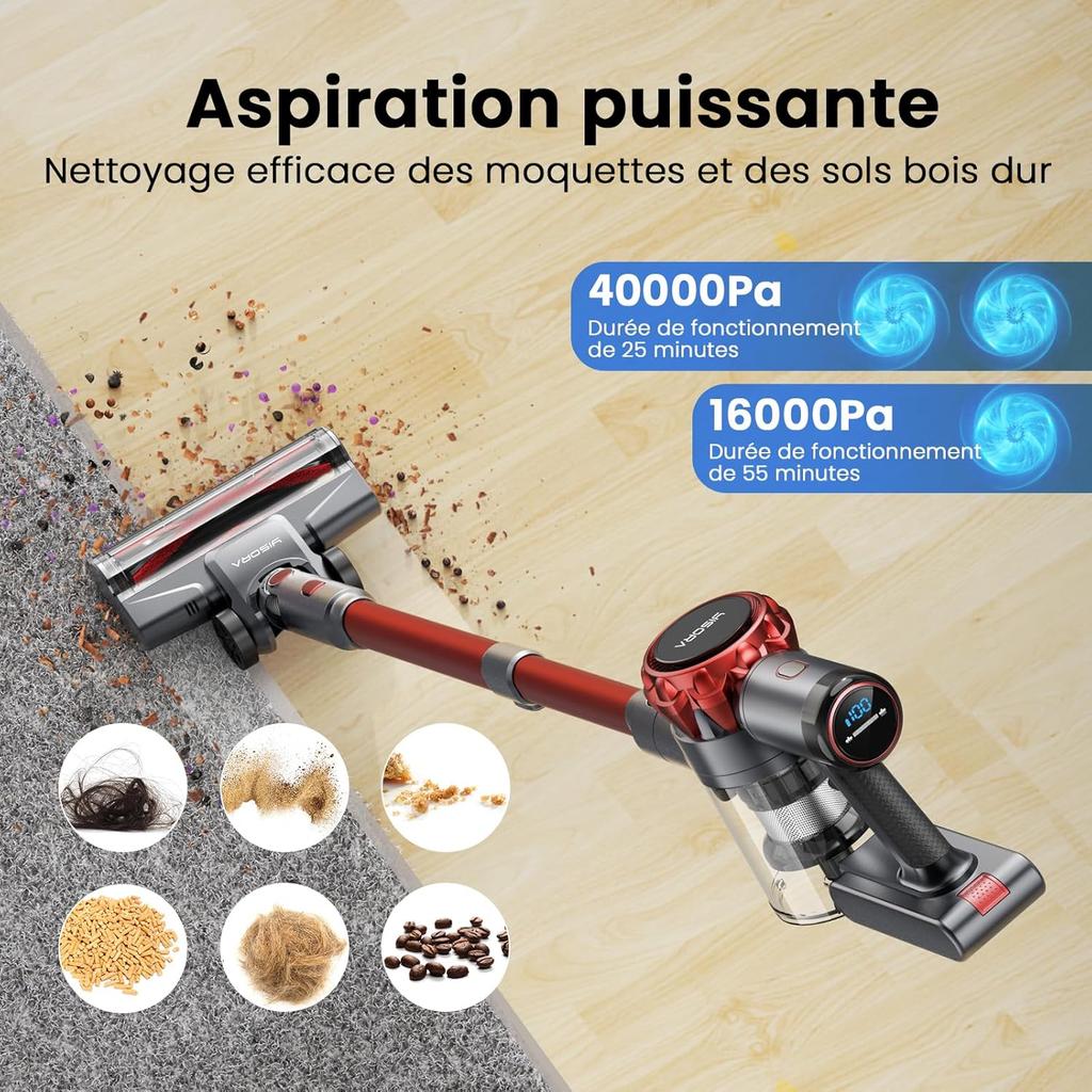 S3P Red-gray Cordless Broom Vacuum Cleaner
