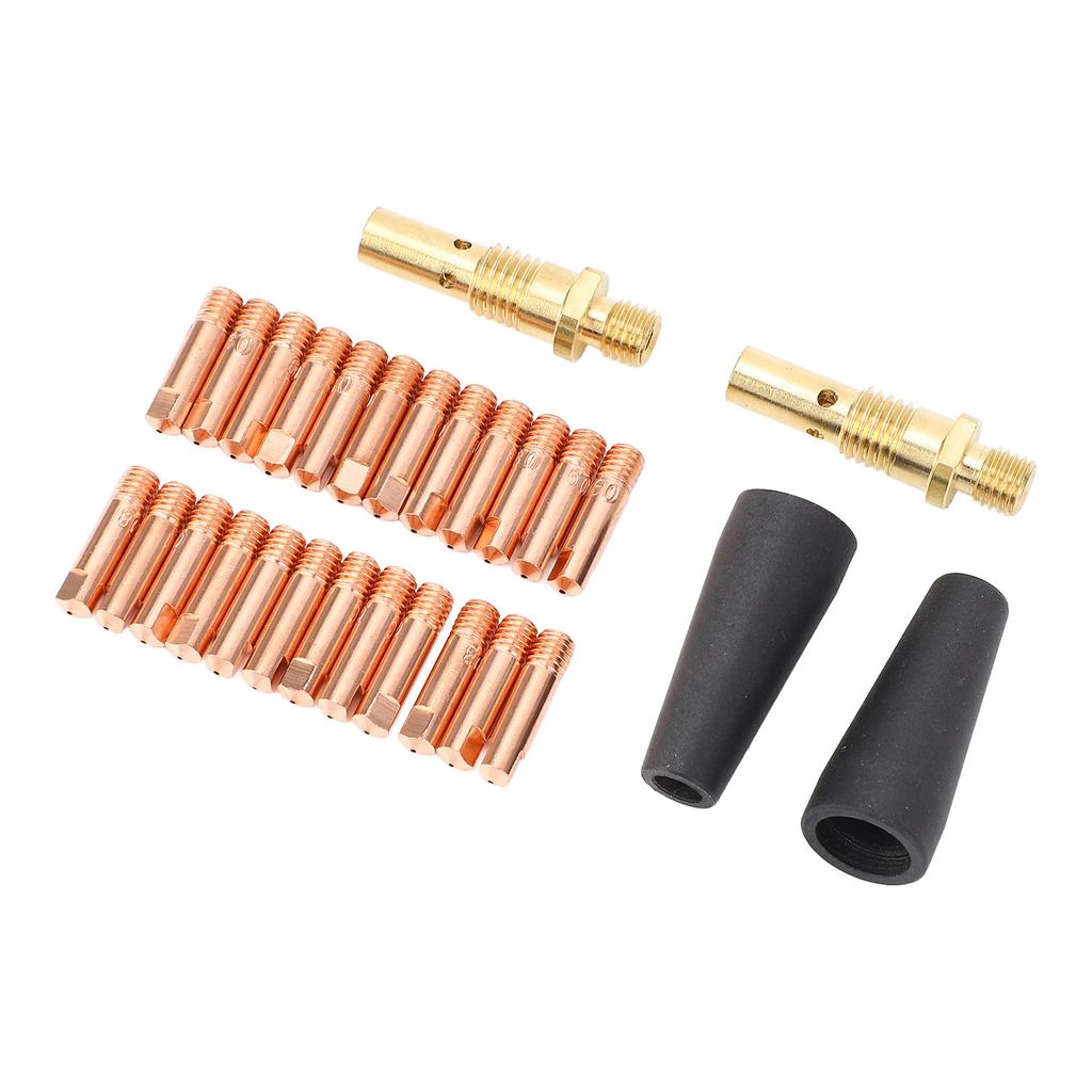 28Pcs MIG Welding Kit 0.035in Welding Tips Flux Cored Gasless Nozzles Gas Diffusers Set for Magnum