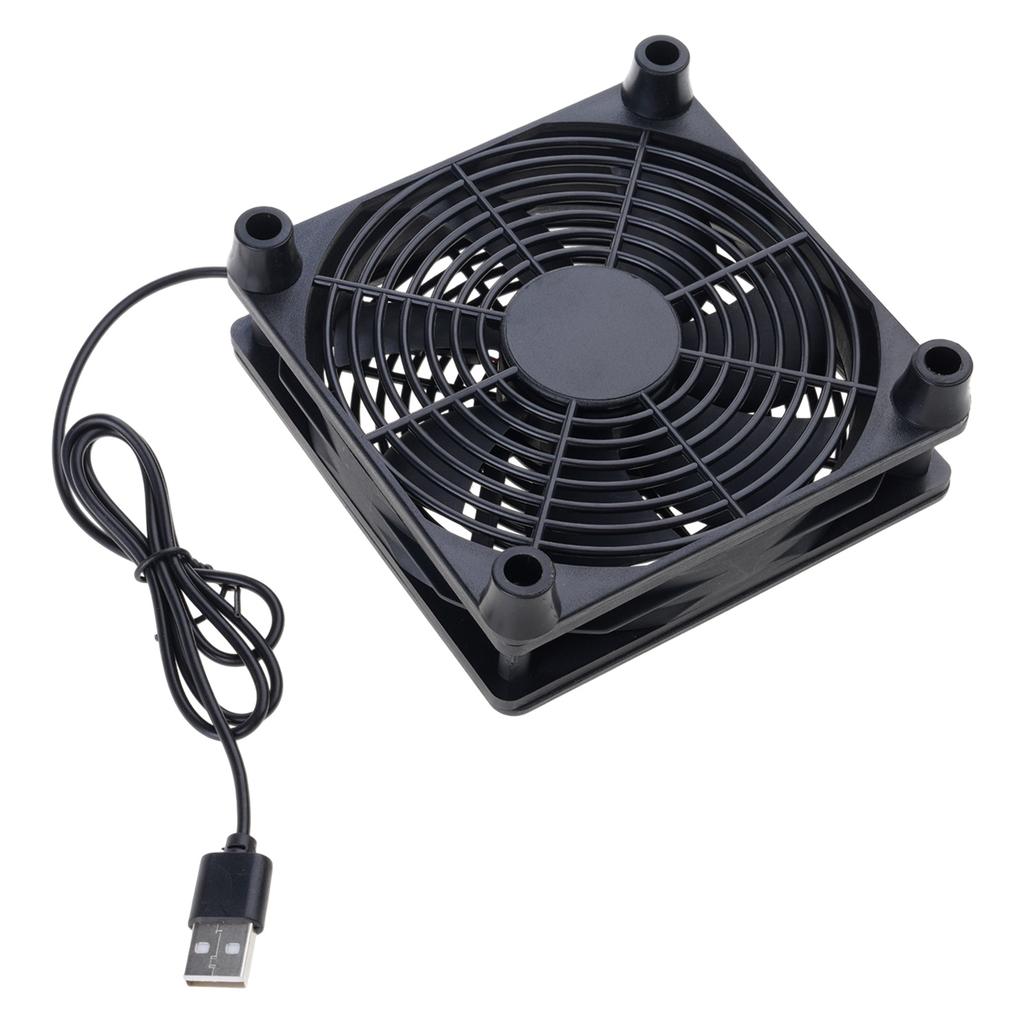DC 5V USB Powered Router Fan Heat Dissipation Stents PC Cooler TV Box Wireless Cooling 120mm with Protective Net Qui