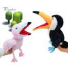 Plush Parrot Hand Puppet with Moving Mouth Interactive Zoo Animal Toy for Kids Adults Soft Stuffed Bird Puppet for Role Play Storytelling Christmas