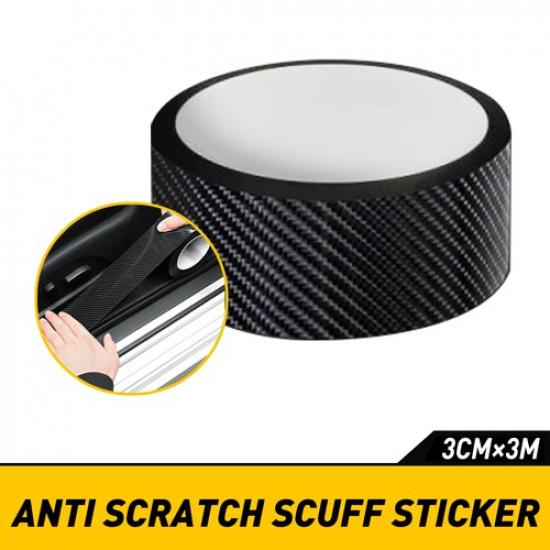 10ft Car Door Sill Protector Scuff Cover Sticker Carbon Antiscratch Fiber Strip