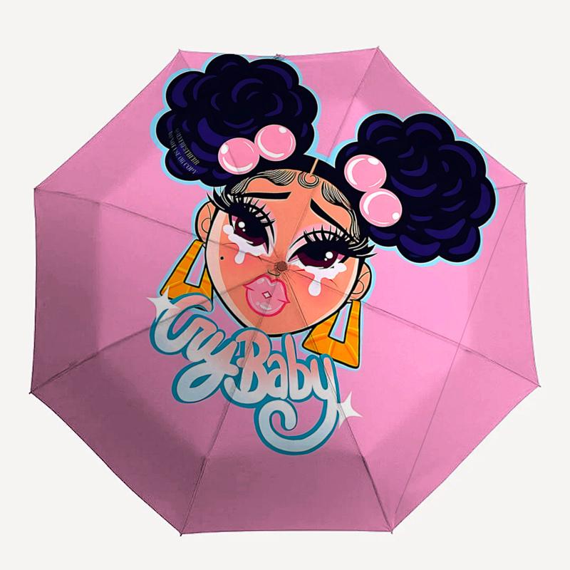Crybaby Umbrella: Automatic Opening and Closing, Foldable Design, 8 Rib Iron Frame, Perfect Gift for Fans, Travelers, Daily Use0104053a