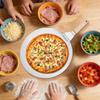 Edelstahl Pizza Schaufel Holzgriff Runde Schaufel Gleitende Pizza Schieber Mit Kuchen Pizza Sicherheitstransfer Für Backen BBQ