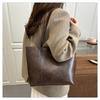 Large Capacity Faux Leather Tote Bag for Women Minimalist Casual Commute Shoulder Handbag