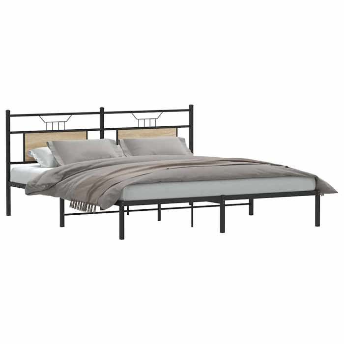 VidaXL Cadre de lit sans matelas chêne sonoma 183x203 cm, meuble de chambre à coucher, lit double, sommier, lit, cadre de 4106796