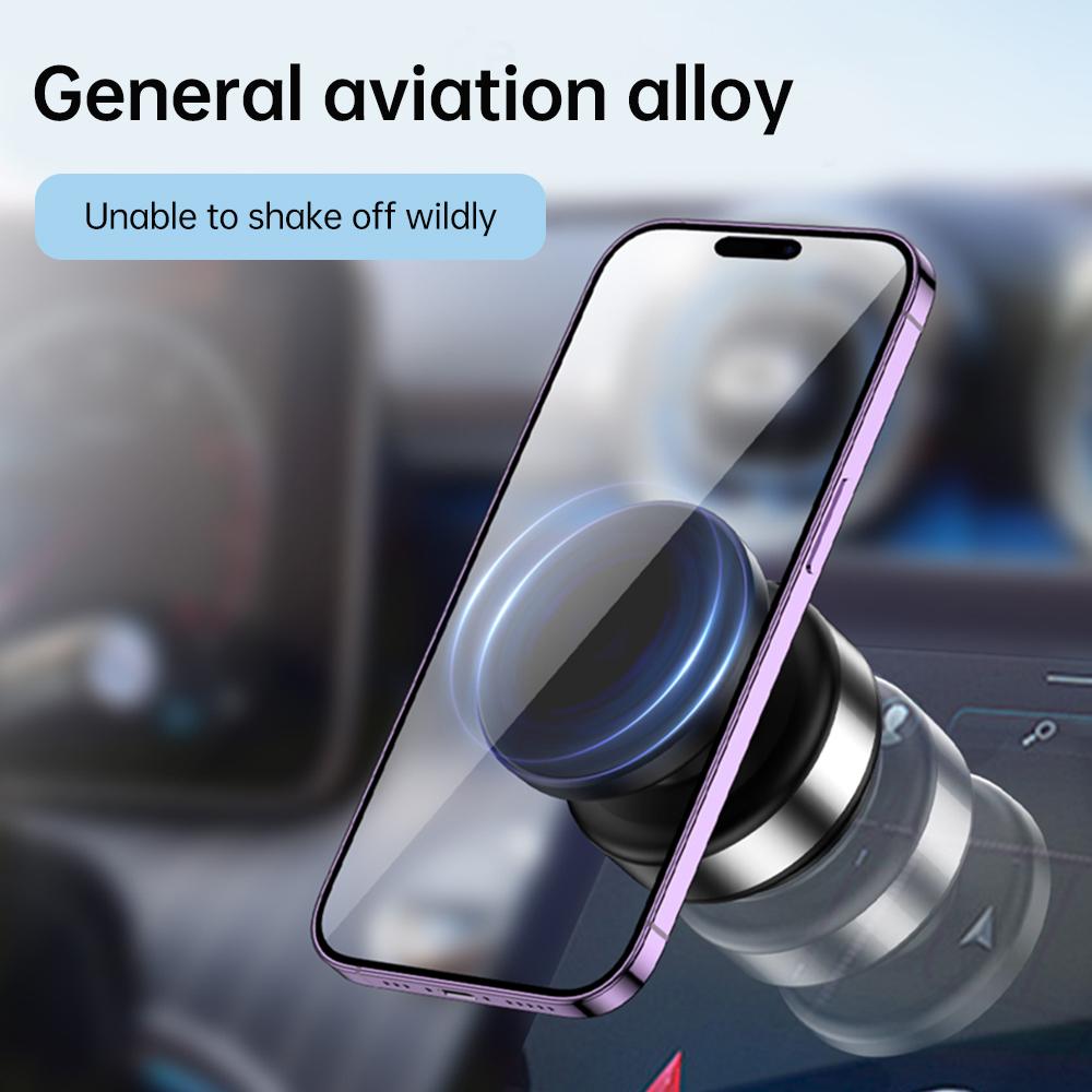 Car Magnetic Vacuum Adsorption Bracket 360 Degree Rotating Aluminum Alloy Mobile Phone Holder For 4.7-inch Or Above Smartphones