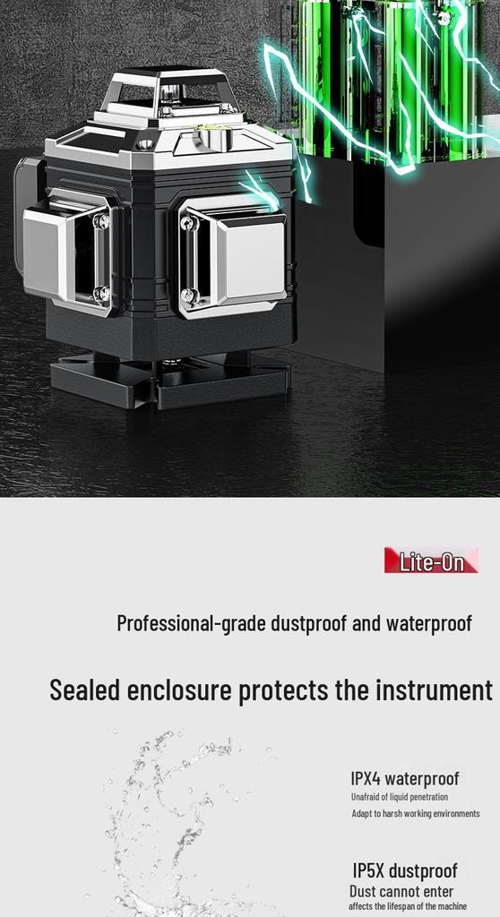 High-Precision Green Laser Level with 16 Lines for Wall and Floor Integration