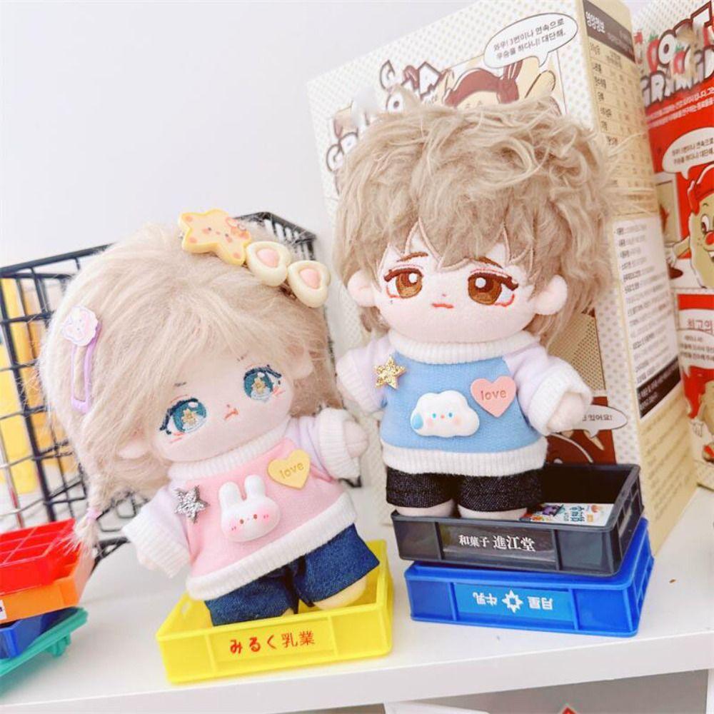 Cotton Jeans Material Doll Clothes Mini Cloud Rabbit Raglan  10cm Cotton Stuffed Doll