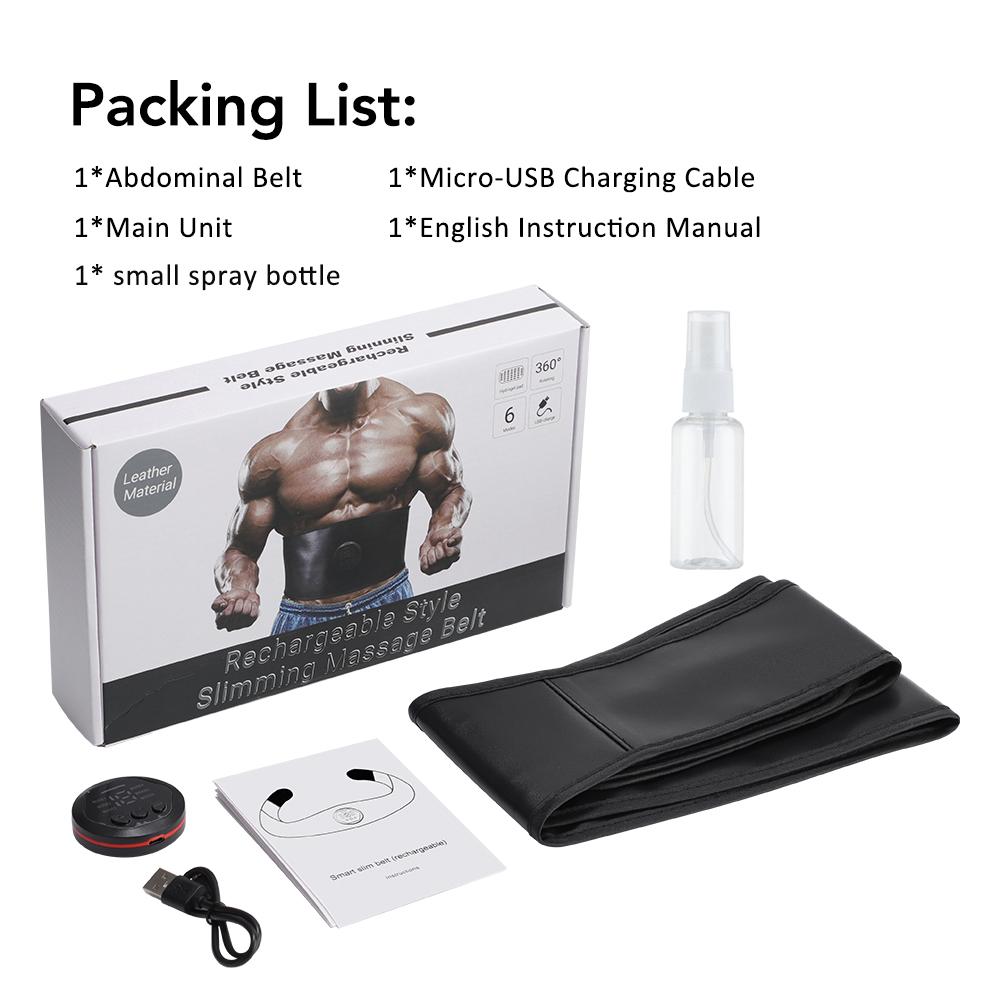 EMS Waist Abdominal Trainer Belt Muscle Stimulator Abs Muscle Toner Display Fat Burn Body Slimming Weight Loss Fitness Massage