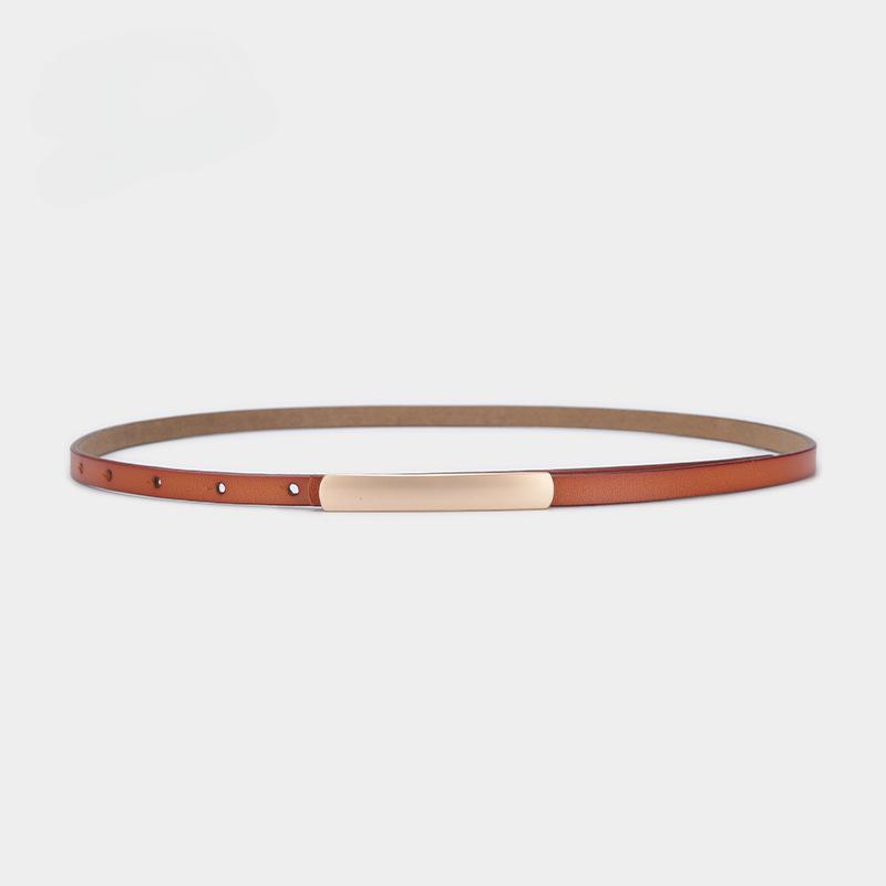 

Кожаные ремни для женщин, узкий пояс для платьев, джинсов, брюк с золотой пряжкой 95-115CM