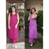 Women's Sleeveless Pure Cotton Kurta Set Indian Top Tunic Kurti Palazzo Set