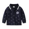 Boys Sailor Style Shirt Long Sleeve Navy White Collared Casual School Top for Kids