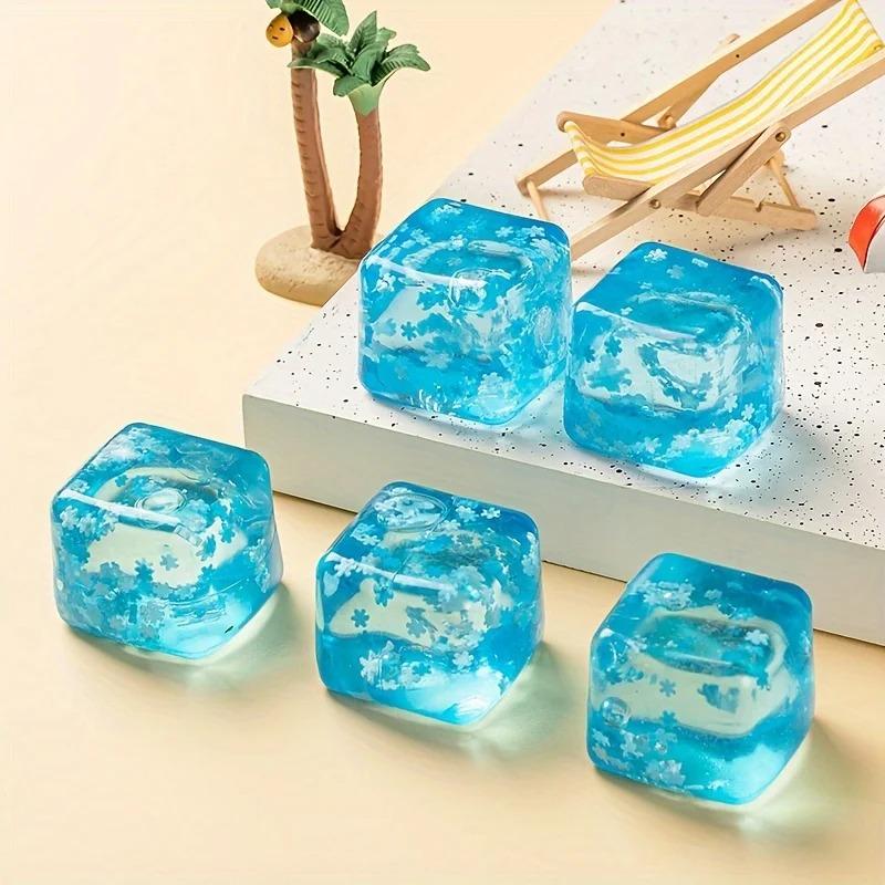 NeeDoh Nice Cube Squishy Stress Relief Toy Soft Cube Sensory Fidget Squeeze Ball for Kids Teens Adults Red Purple Blue