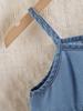 Two-piece Casual and Cute Outfit for Toddlers, Y2K Style, Double-layered Pleated Design, Denim Tank Top Paired with Denim Pants, Spring/summer Style.