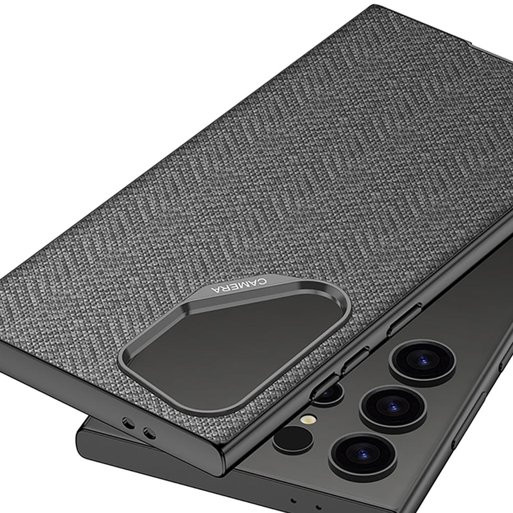 For Samsung Galaxy S24 Ultra Case Skin Touch PC+TPU+Cloth Phone Back Cover