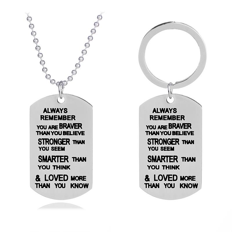 Herinner Je Altijd Dat Je Dapperder Bent Mannen Militaire Belettering Hanger Inspirerende Ketting Sieraden Cadeaus