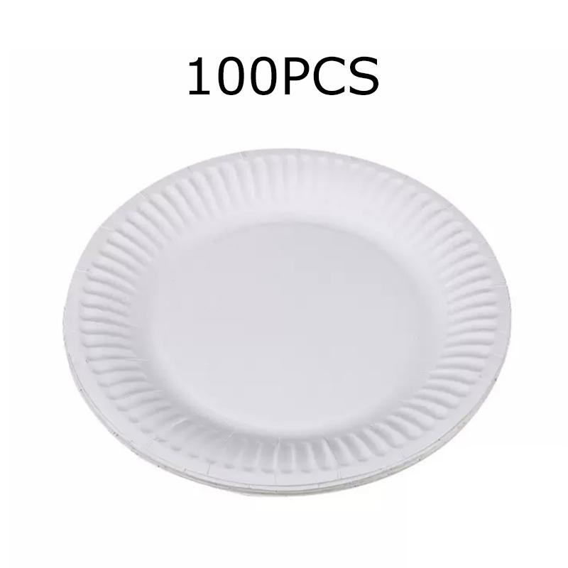 

WTEMPO 100 шт. 15 см одноразовые бумажные тарелки ручной работы граффити посуда для торта на день рождения свадьба вечеринка домашние тарелки для пикника на открытом воздухе чистые бумажные тарелки 15cm*100pcs белый