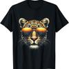 T-shirt Photographie Animal Léopard Visage de Léopard Portant des Lunettes de Soleil