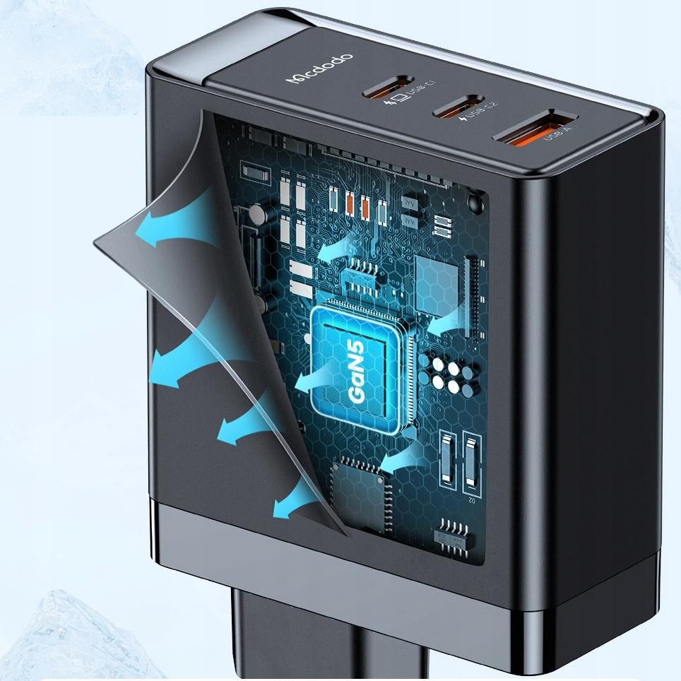 Fast Charger, Gan, Usb-C, Usb, 3 Ports, 140W, Mcdodo