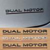 DUAL MOTOR Underlined Letters Emblem for TESLA Model 3/Y/S/X Car Styling Refitting Trunk Badge Sticker Chrome Black Accessories