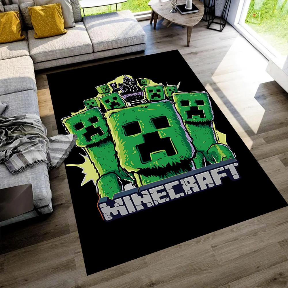 Minecraft Creeper Pixel Art Carpet Design for Decorate room Study room Playrooms Balcony Anti-slip Rug Decorate Offices Best for Christmas