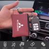 Car Leather Key Wallet Card Bag Emblem keychain Pouch For Mitsubishi Eclipse Lancer Space Delica Triton Ralliart Ex Star Jinxuan