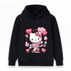 Kids Boys Girls Cute Pink Heart Cartoon Print Hooded Sweatshirt Casual Long Sleeve Pullover Tops for Valentine's Day Daily Wear