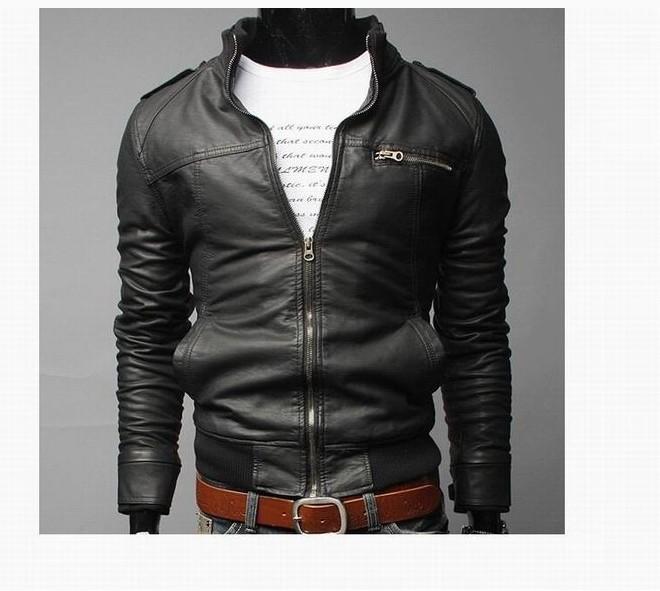 Special Spring and Autumn Slim Fit Men's Stand-Up Collar Jacket Business Casual Locomotive PU Leather Jacket Men's Jacket