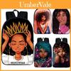 Beleza Afro Africana Princesa Negra Mochila Escolar Impermeável Com Alças de Ombro Ajustáveis