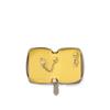 BONAVENTURA Round Zip Smart Key Case [Greige x Yellow] Key Wallet, Made of Genuine European Leather, Perfect Gift, BKCT3W-GGYE