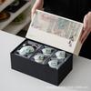 National Style Landscape Celadon Kung Fu Tea Set, One Pot and Four Cups Gift Box, Light Luxury Business Matching Gift