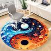 1pc Yin Yang Symbol Chair Carpet for Office, Round Non Slip Durable Large Size Office Carpet, Suitable for Office