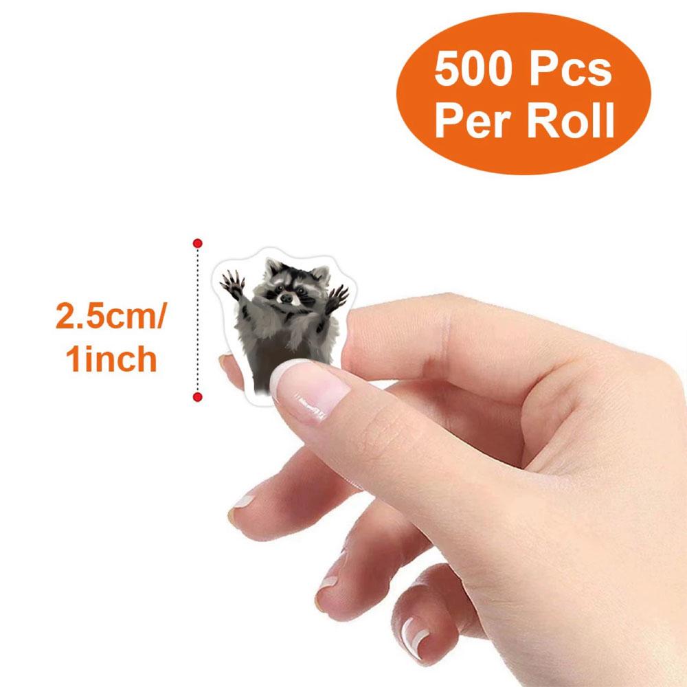 500pcs Little Raccoon Cartoon Sticker Rolls Diy Planner Decoration High Appearance Level Personalized Animal Ins Gift Stickers