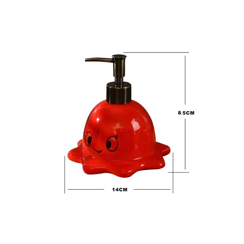 360ml Cute Octopus Ceramic Hand Wash Dispensing Bottle Bathroom Hotel Shower Gel Hair Conditioner Pressing Bottle cup dispenser