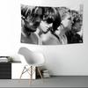 Sound Wave Wall Tapestry Geometric Music Art Black Background Modern Minimalist Wall Hanging for Living Room Bedroom Decor