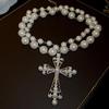 Elegant Pearl Snake Chain Adjustable Necklace - Fashionable Round Bead Design for Women