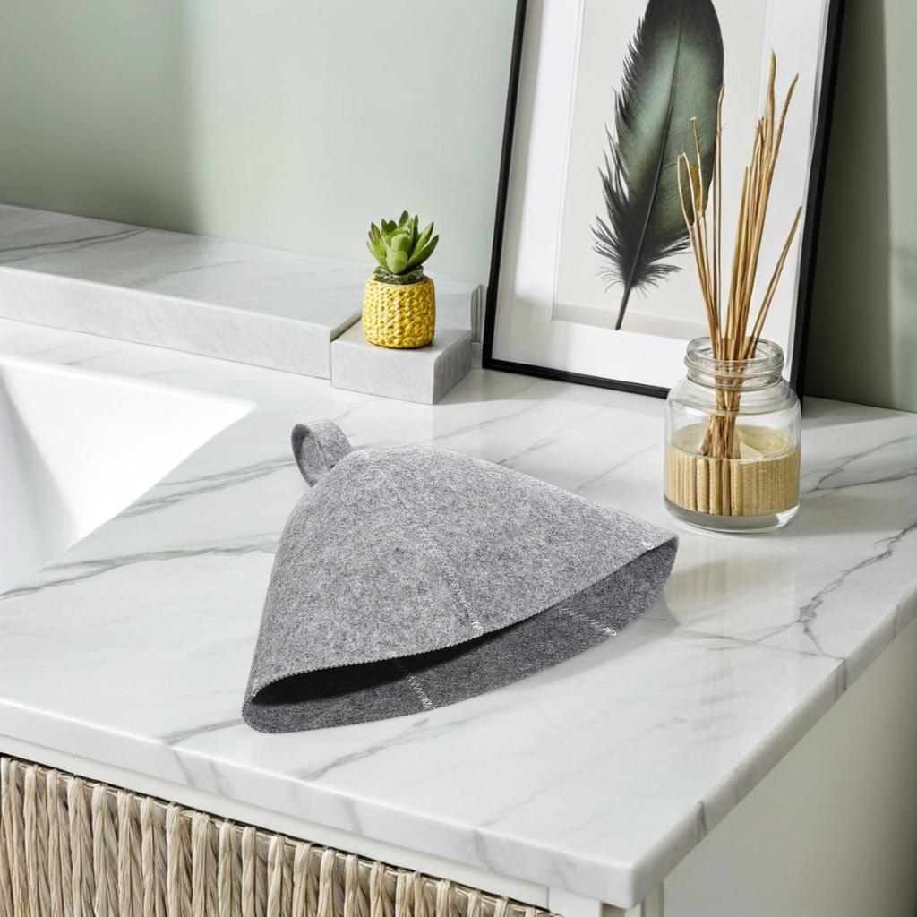 2Pcs Thickened Sauna Hat Felt Fabric Lightweight Cool Air Circulating Cap for Bathing Steaming Russian Sauna Room Accessories
