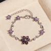 18K Real Gold Plated Brass Multi-Color Leaf CZ Trendy Tennis Bracelet Set Wavy Chain Bracelets with Assorted Gemstones